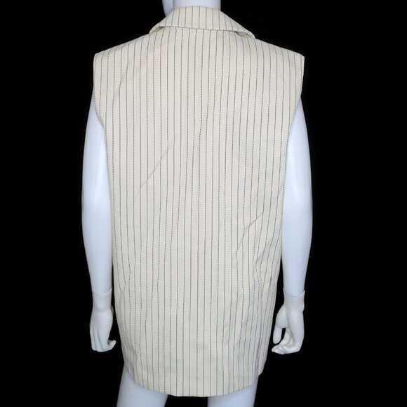The Frankie Shop Shane Twill Double Breasted Pinstripe Oversized Vest Women's XS - Picture 3 of 6